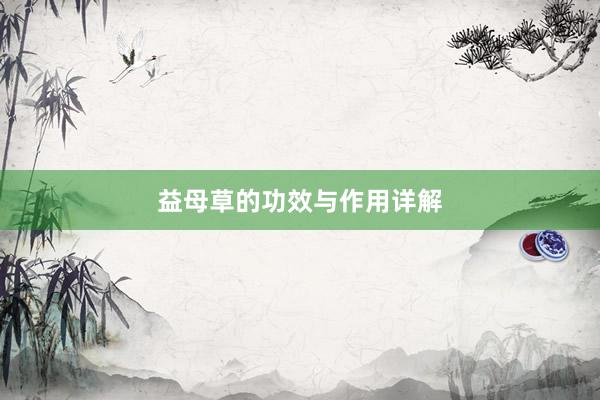 益母草的功效与作用详解